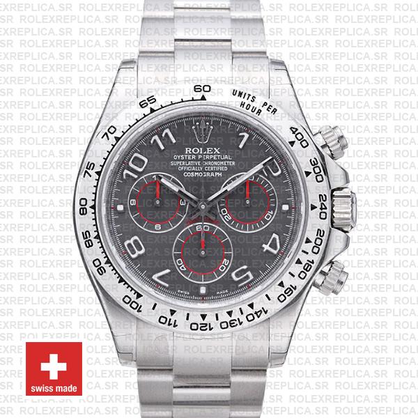 Rolex Daytona 18k White Gold Grey Arabic Dial Rolex Replica