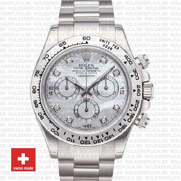 Rolex Daytona White Gold Diamond Dial | Rolex Replica Watch