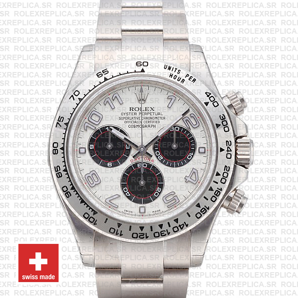 Rolex Daytona White Gold Stainless Steel White Dial Replica