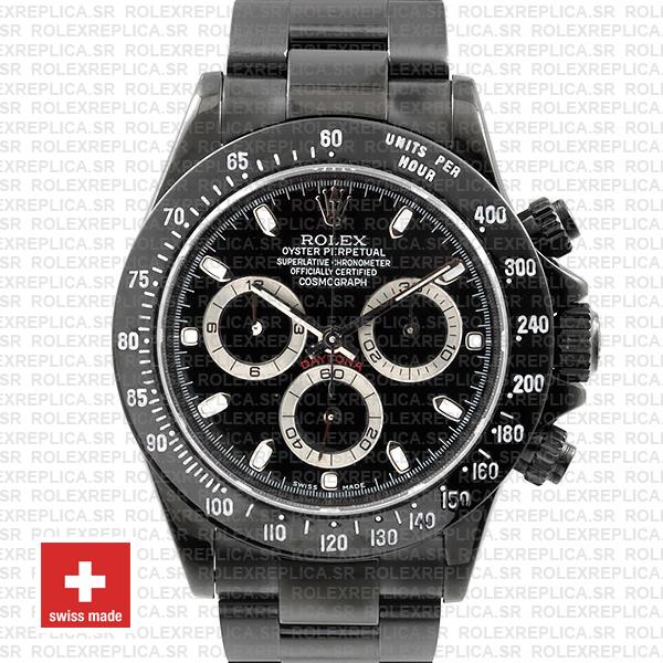 Rolex Daytona Swiss Replica 116520 Black Dlc