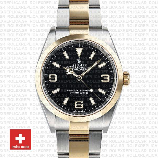 Swiss Replica Rolex Explorer I 36mm 2tone 124273