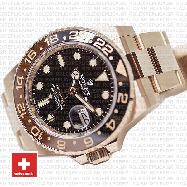 Rolex GMT-Master II 40mm Rose Gold | Rolex Replica Watch