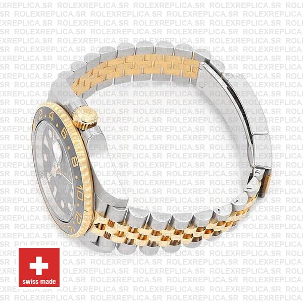 Rolex Gmt-master Ii Jubilee 2tone 18k Yellow Gold/904l Steel Black Dial Ceramic Bezel 40mm Swiss Made Replica Superclone Watch Ref.126713grnr