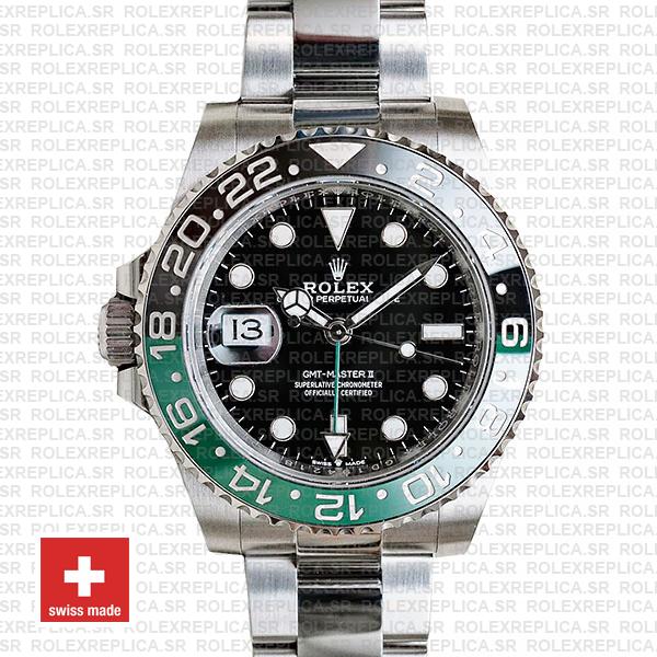 Rolex Gmt Master Ii Left Hand Green Black 126720vtnr Swiss Replica