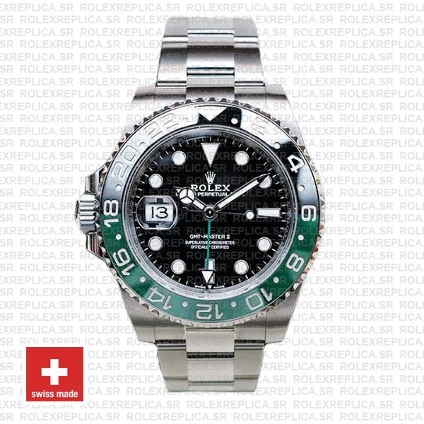 Rolex Gmt Master Ii Left Hand Green Black 126720vtnr Swiss Replica