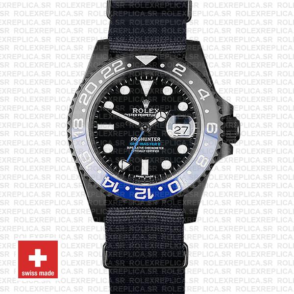 Rolex GMT-Master II Pro Hunter DLC Black Blue Replica Watch