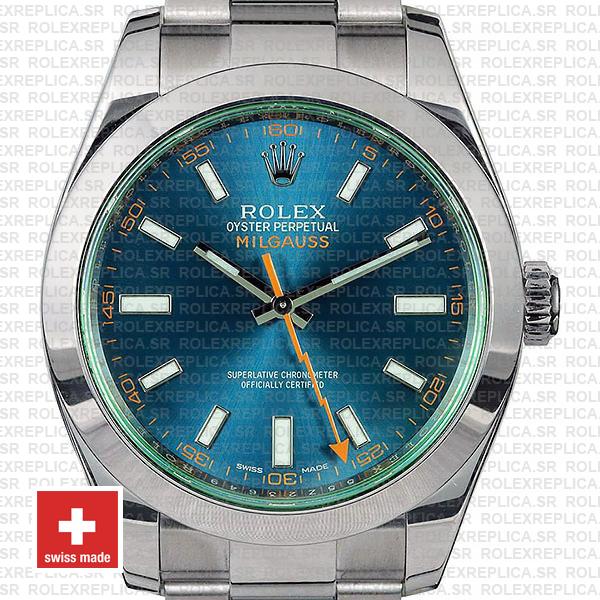 Rolex Milgauss Blue Dial 40mm 116400 Swiss Replica