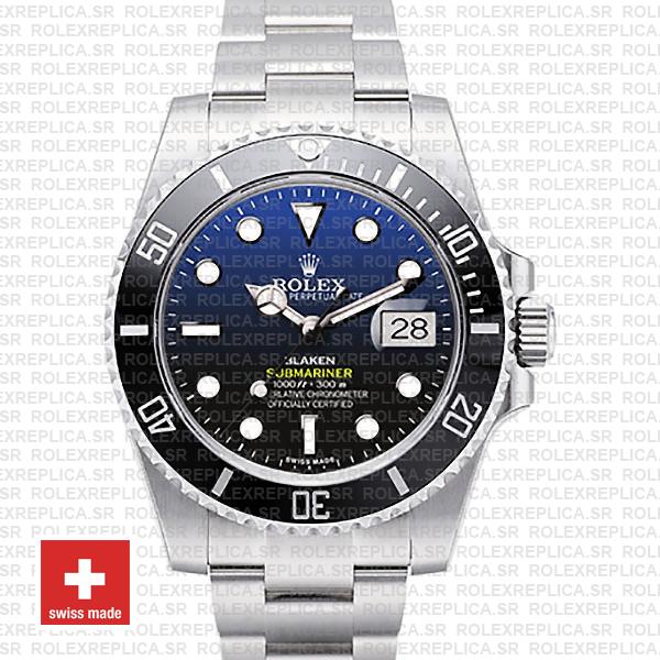 Rolex Submariner Blaken D-Blue Dial | 904L Steel Rolex Watch