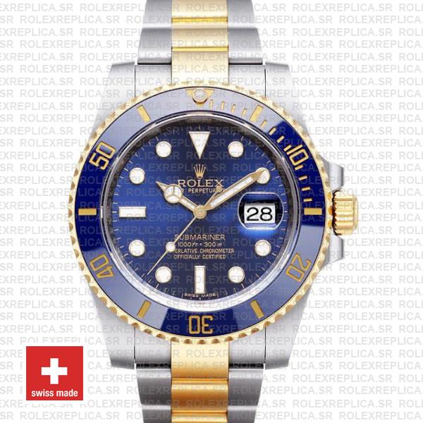 Rolex Submariner 2 Tone 18k Yellow Gold Blue Dial Replica