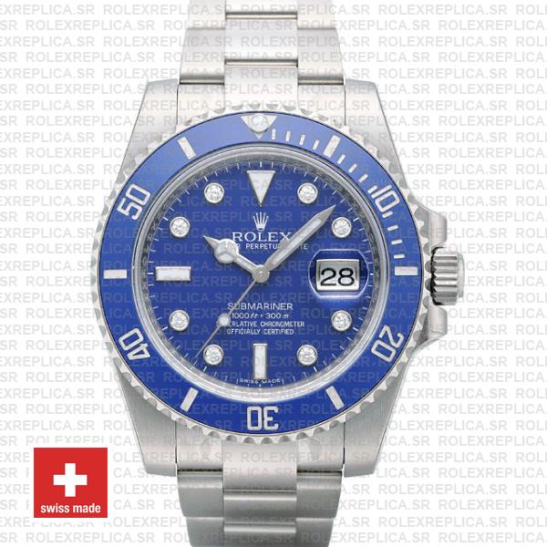 Rolex Submariner Stainless Steel Blue Diamond Dial Replica