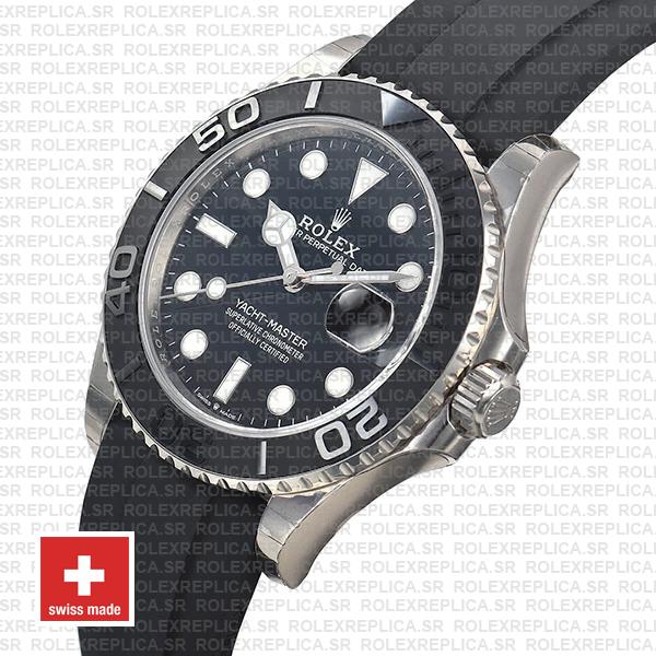 Rolex Yacht-Master 904L Stainless Steel 18k White Gold Black Ceramic Bezel with Black Dial 42mm