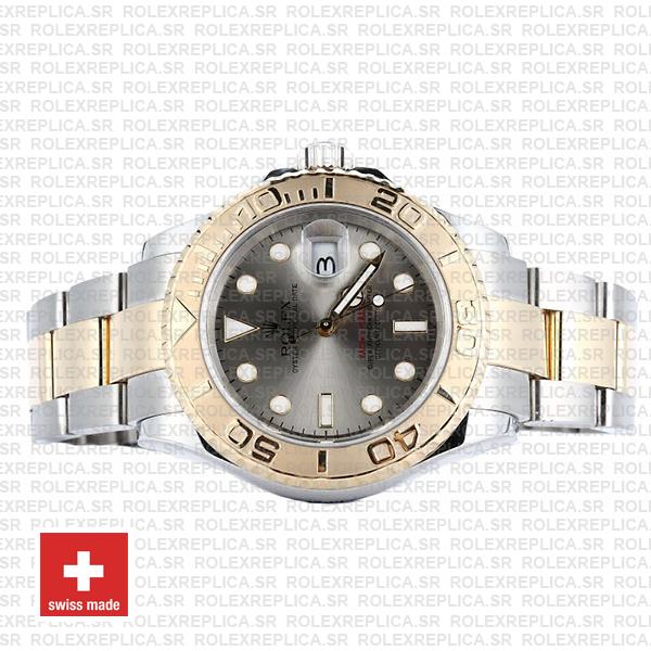 Rolex Yacht-Master 18k Yellow Gold Two-Tone 904L Steel Bracelet with Slate Grey Dial Luminous Markers 40mm