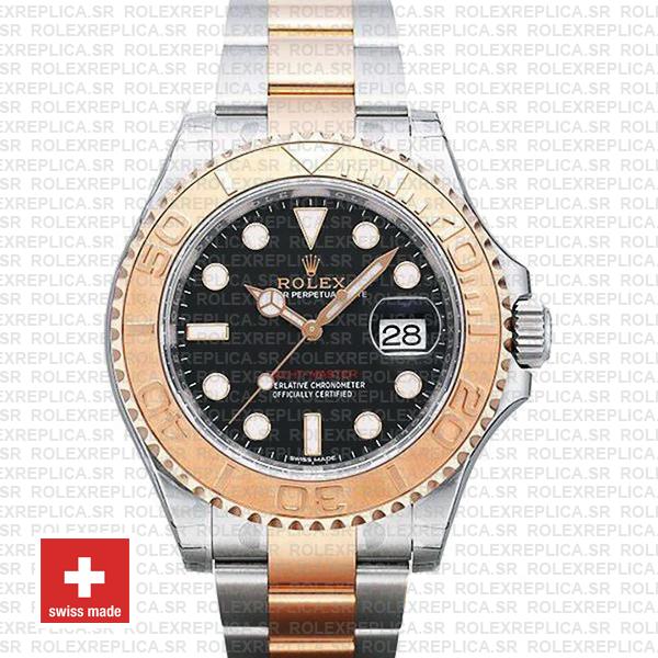 Rolex Yacht-Master Two-Tone Black Dial | Rose Gold Replica