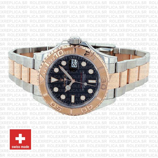 Rolex Yacht-Master 18k Rose Gold Two-Tone, Stainless Steel Black Dial 40mm Oyster Bracelet