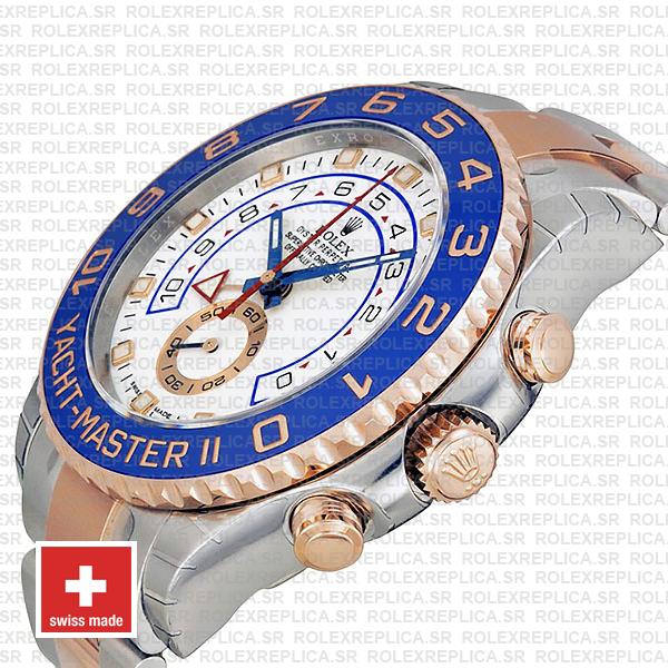 Rolex Yacht Master Ii 2 Tone White Dial 44mm 116681